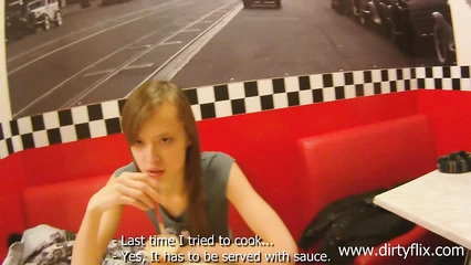 I seduced a girl for sex right in the toilet of a cafe, gave it to her mouth, and fucked her in all positions