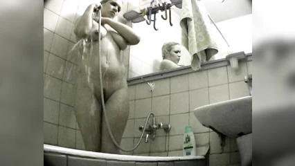 Wife's friend got caught on a hidden camera while taking a shower