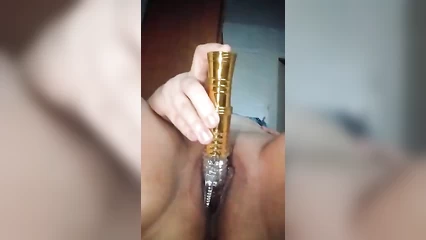 Natasha tries a new toy