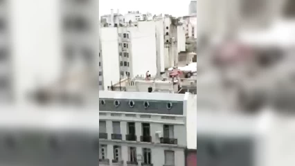 Watching sex on the roof from the office