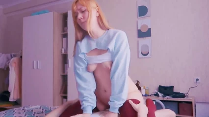 First in the mouth, then riding the dick