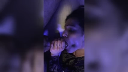 Sucks in a condom