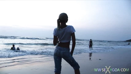 Evening photo session on a deserted beach