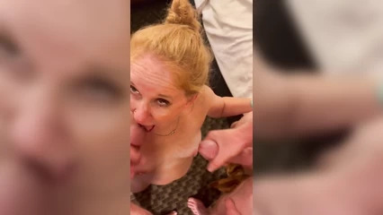 Vika takes two dicks in her mouth in turn