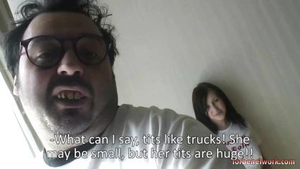 A dumb ass fucks a busty young bitch