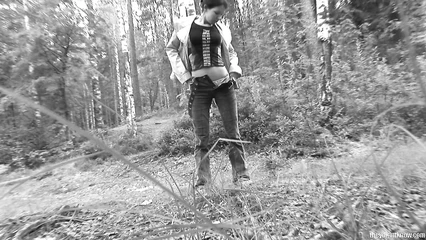 The whore went into the forest plantation to mash her pie