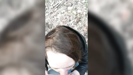Baby sucks in the forest