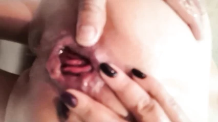 Prepared my ass and gave it to her in the bathroom