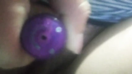 My whore plays with pussy