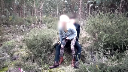 Blonde slut fucked in the forest