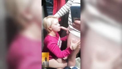 Bogdan bangs his blonde girlfriend in the fitting room