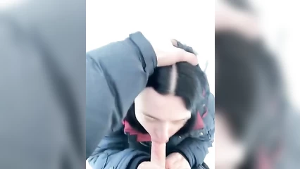 In the cold the dick became thin