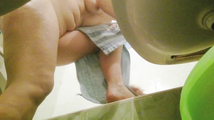 My girlfriend washes herself before bed 2