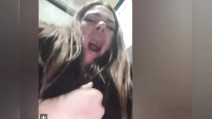 Victoria in tights without panties jerks off on the bus after work