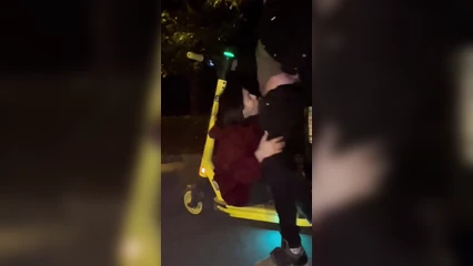 Blowjob in the park on a scooter