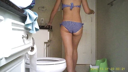 Hidden camera in girlfriend's toilet