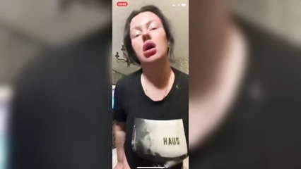 Drunk funny pussy writes out a pretzel