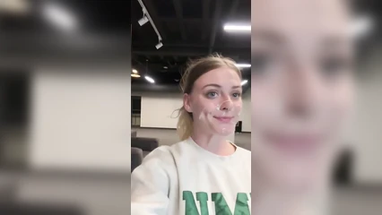 Walking around with cum on his face