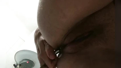 Wife tries out new toy