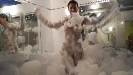 We had a naked foam party in the bathroom at home