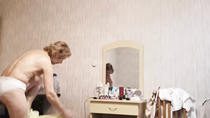 Wife's morning exercise