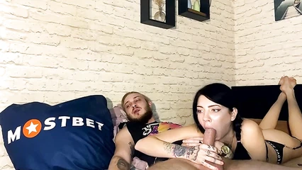Brunette fucks and sucks