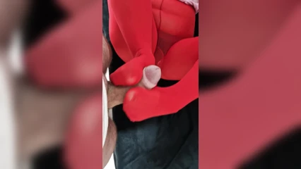 Got her red tights dirty