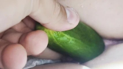 Pussy and a big cucumber 2