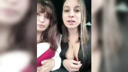 Two busty girlfriends are streaming