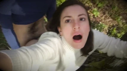 I put the beauty Eva in the doggy style in the forest and fucked her