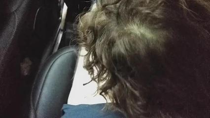 Young sucks in the car