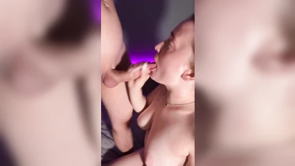 She quickly sucked the cum