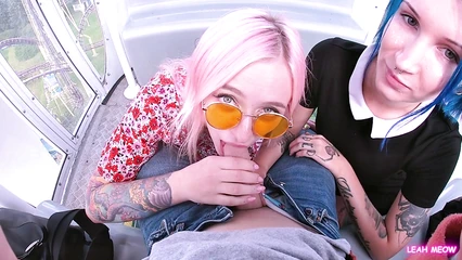 Two guys sucked cock on a Ferris wheel