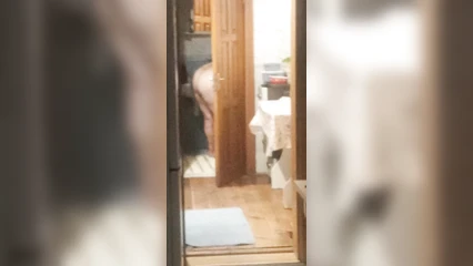 Peeping at my mom's friend in the shower
