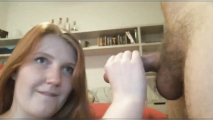 Sonya sucks in front of a webcam
