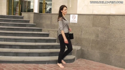 Walked through the city streets without shoes