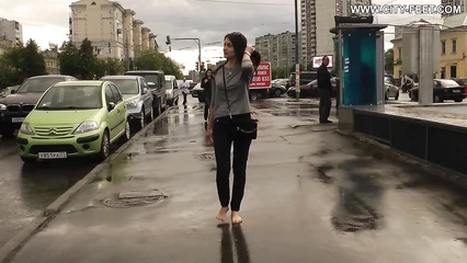 Walked to the cafe without shoes