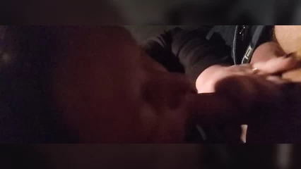 Mature woman sucks young dick in car