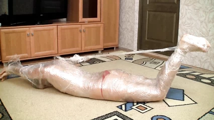 Tied up slave tries to break free