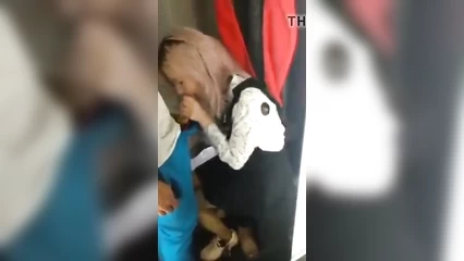 Teen girl gave a blowjob at a party