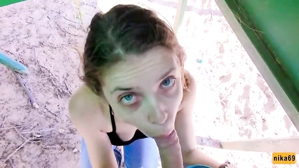 Sex with a beauty in the beach locker room