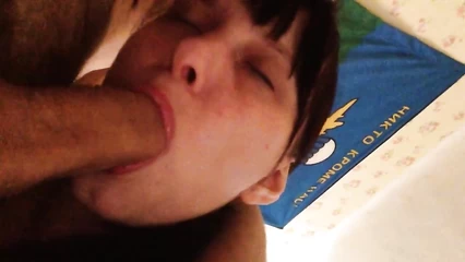 She put her head on her stomach and sucked