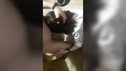 Knelt down and quickly sucked