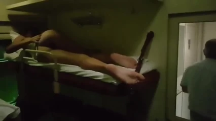 Naked ass in a reserved seat carriage