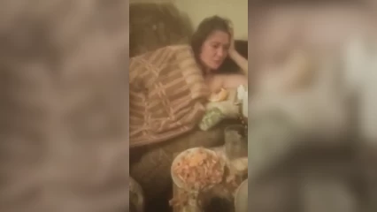 Drunk wife Olya after fucking