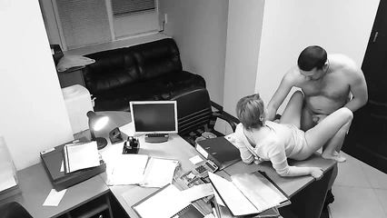 The boss fucks the secretary right in the office