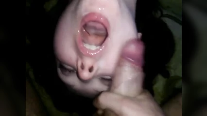 Finished my bunny in the mouth and on the face