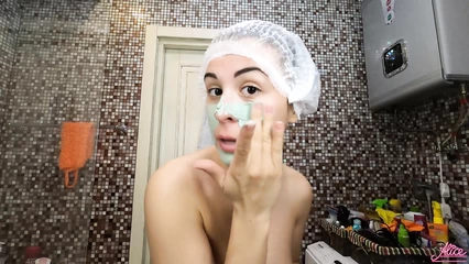 Morning routine of a hot girlfriend