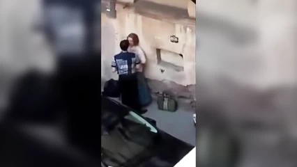 Stoned people fuck around in the yard during the day
