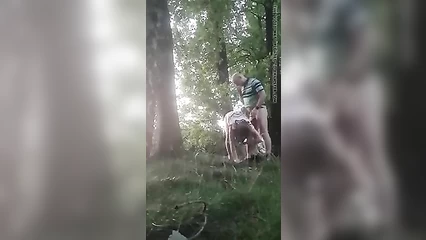 Married couple fucks in the forest